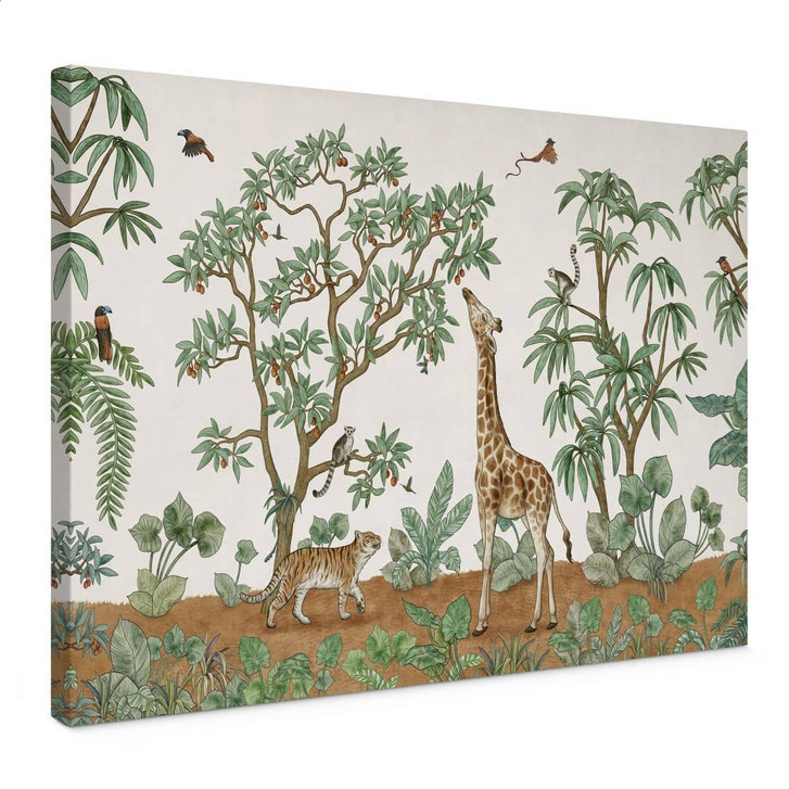 Leinwandbild Wimmelbild Dschungeltiere - Kikki Belle - WA496710