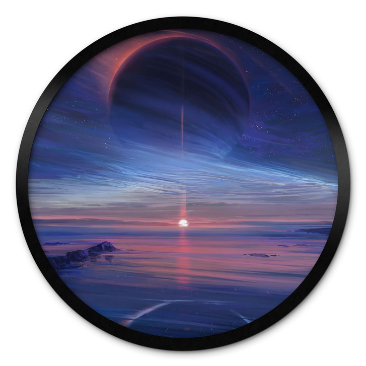 Poster Landschaft mit Erde und Galaxie - Rund - Aenami - WA406910