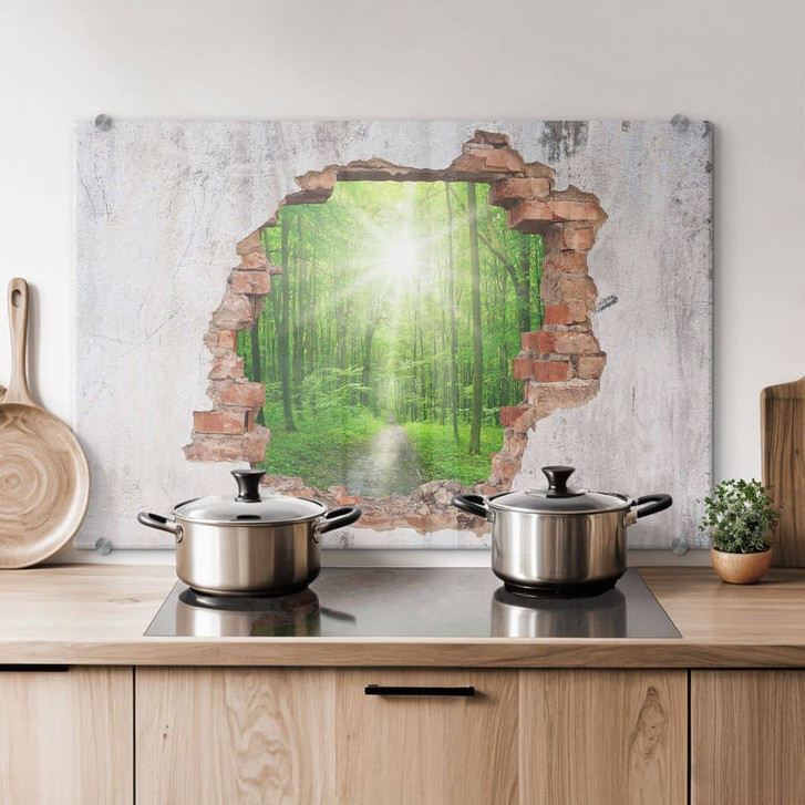 Spritzschutz 3D Optik - Sunny Forest - WA177730