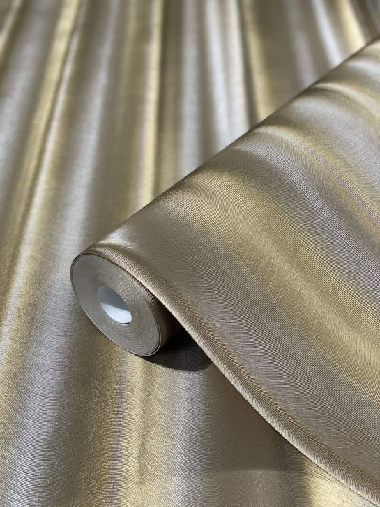 Vliestapete in Streifen mit Glanzeffekt braun, gold Welle von Harald Glööckler - WA508537