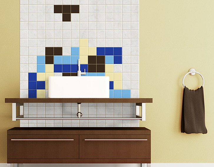 Fliesenaufkleber Vier Wunschfarben 52er Set - TD18679