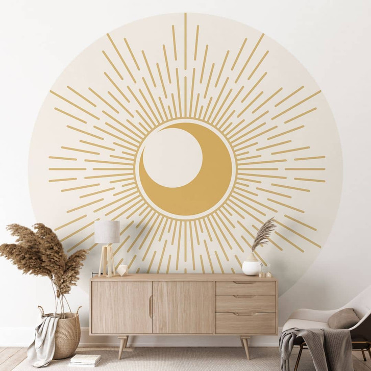 Fototapete Goldene Sonnenstrahlen - KsanaKalpa - Rund - Selbstklebend/Vlies - WA459328