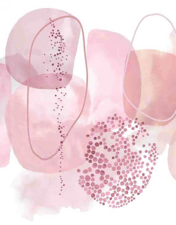 Fototapete Motivtapete Abstrakte Aquarell-Formen in Beige und Rosé 3.4 x 2.65 m - WA505328