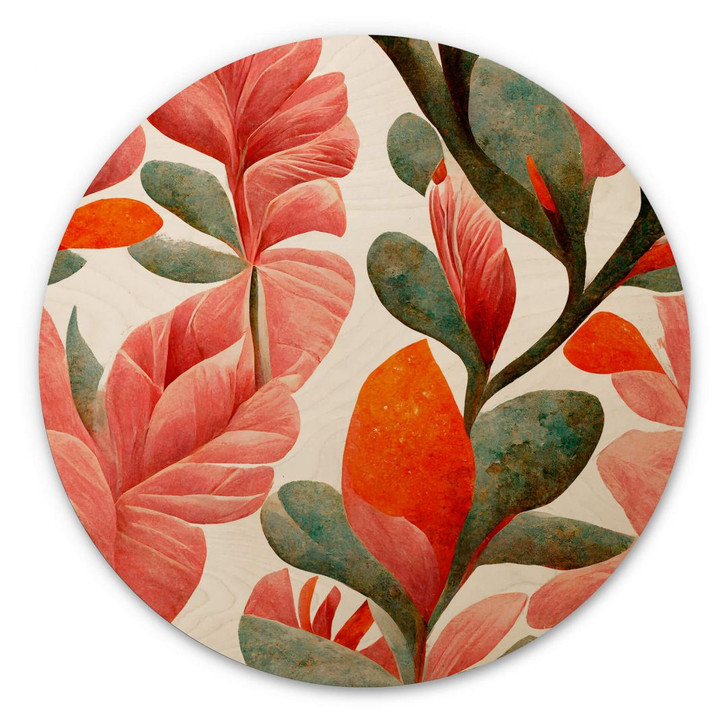 Holzbild Treechild - Indische Rose - Rund - WA355683