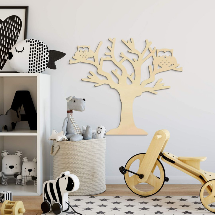 Holzkunst Pappel - Baum mit Eulen - WA253577