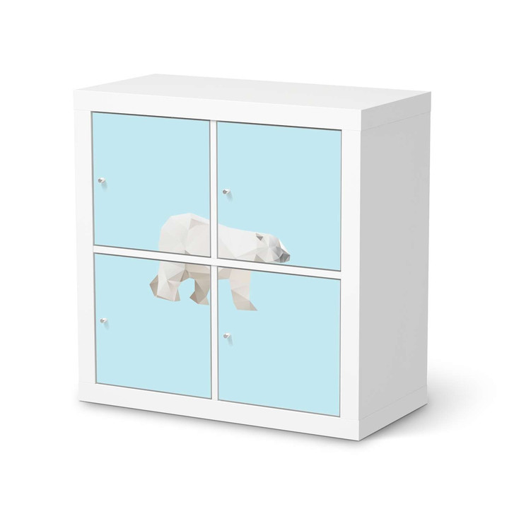 Klebefolie IKEA Kallax Regal 4 Türen - Origami Polar Bear - CR109668