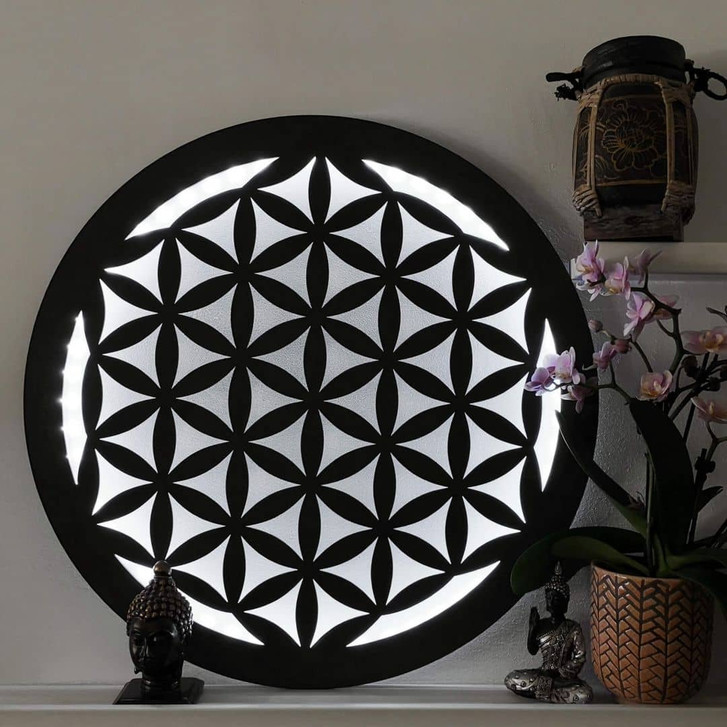 LED-Leuchtdeko aus MDF - Blume des Lebens - WA316484