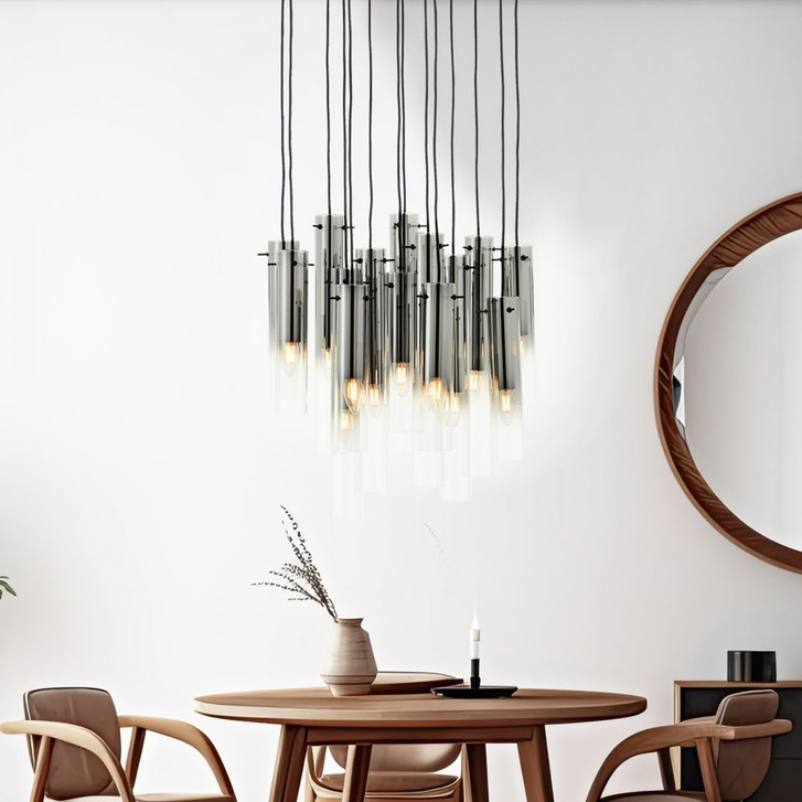 Pendelleuchte Hilla, grau, 199 x 52 cm, Metall Lampe - WA438672