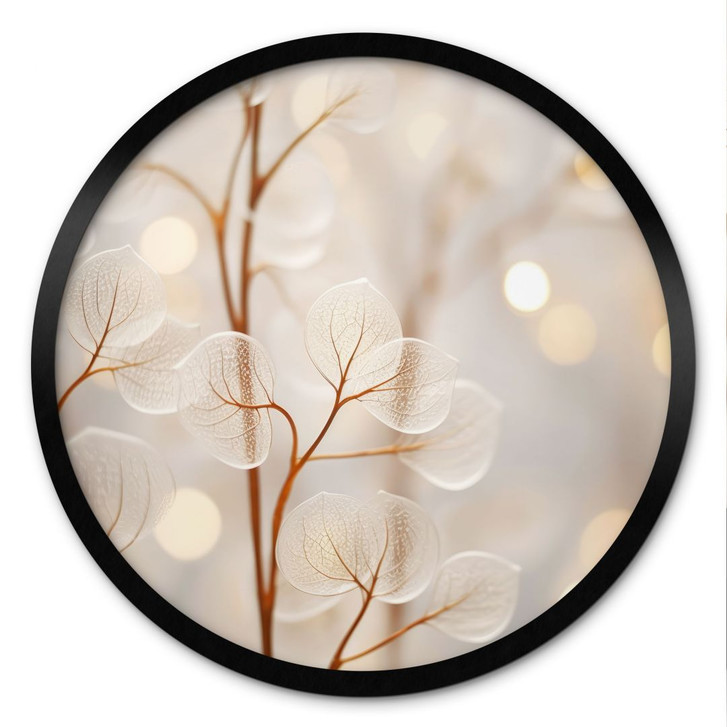Poster Filigrane Blätter Beige - Treechild - Rund - WA498776