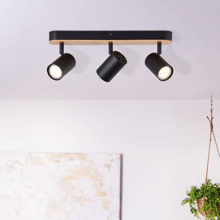 Spotbalken Luca, braun, 14.5 x 40.5 cm, Bambus Lampe - WA438807