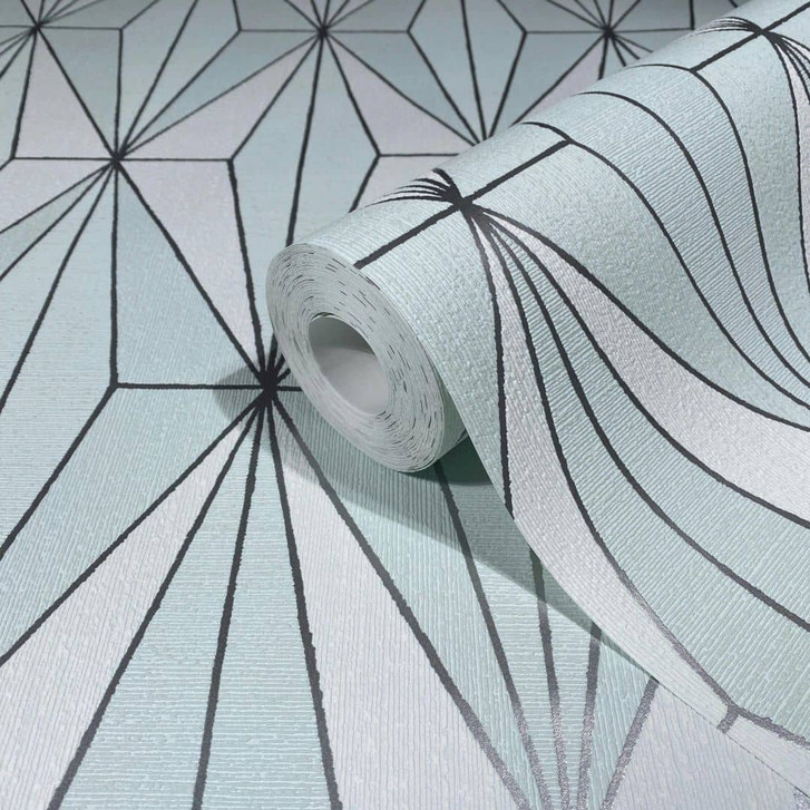 Vliestapete Grafisch Modern in Grün - WA483020