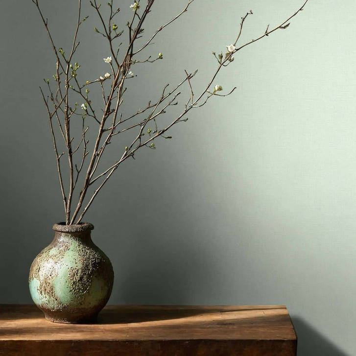 Vliestapete Strukturiert Uni Modern matt in Grün - WA473076