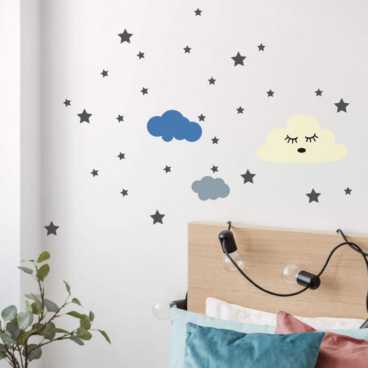Wandtattoo Wolke schlummernd & Sterne - WA250918