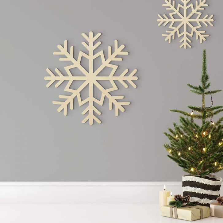 Weihnachtsdeko Schneeflocke - Pappelholz - WA351049