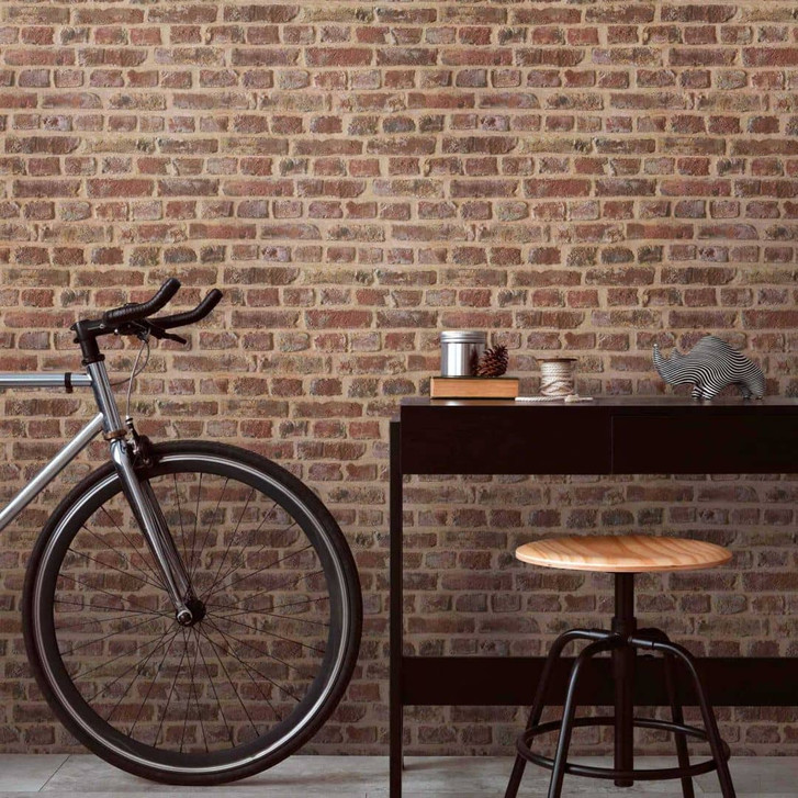 A.S. Création Steinoptik Papiertapete Authentic Walls beige, braun, rot - WA102361