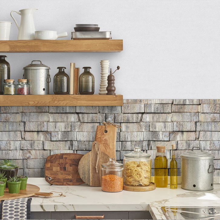 Dekofolie Holzstapel - selbstklebend (200x45cm) - WA231296