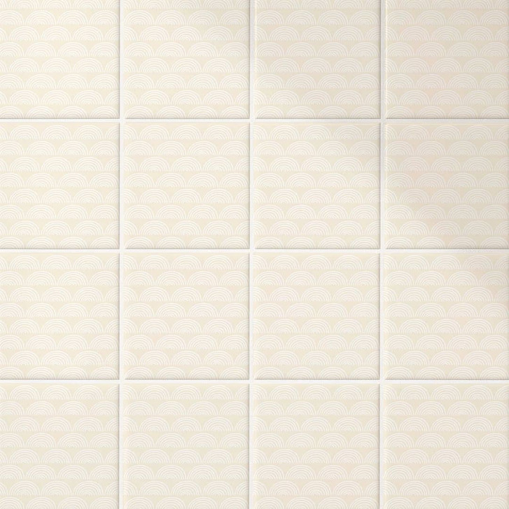 Fliesenaufkleber Boho - Fächer creme - 12er Set - WA397963