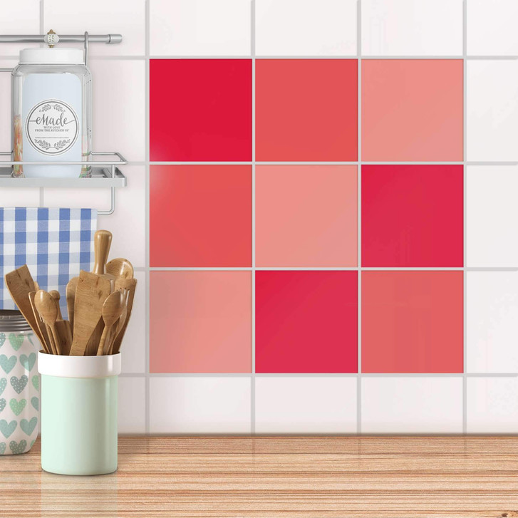 Fliesenaufkleber Set - Rottöne - CR102456