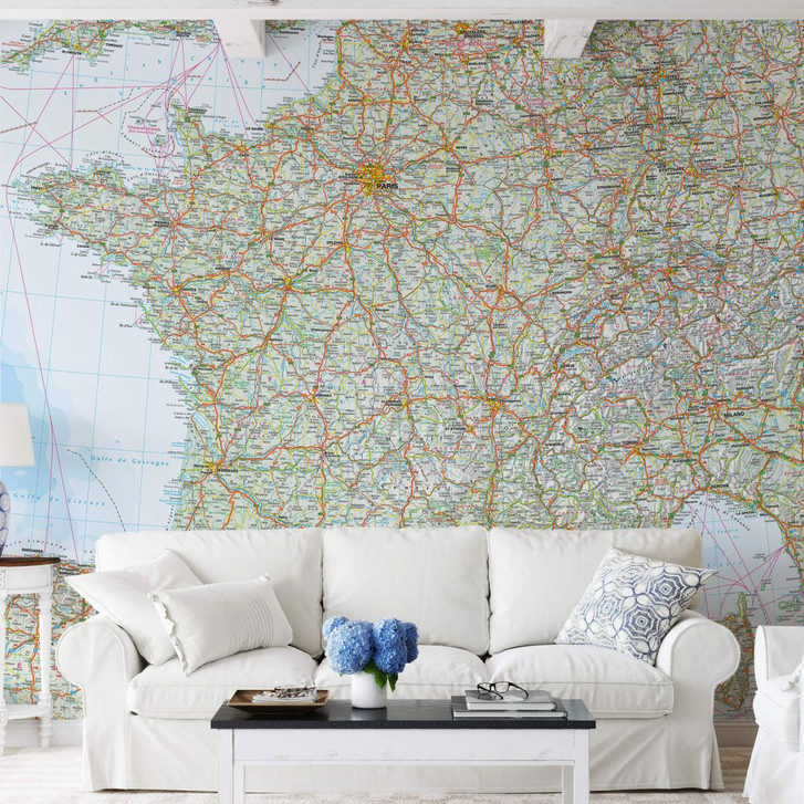 Fototapete Falk - Frankreich Landkarte - WA295071