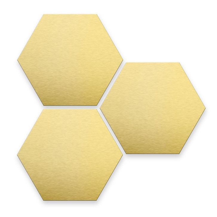 Hexagon - Alu-Dibond-Goldeffekt (3er Set) - WA233159