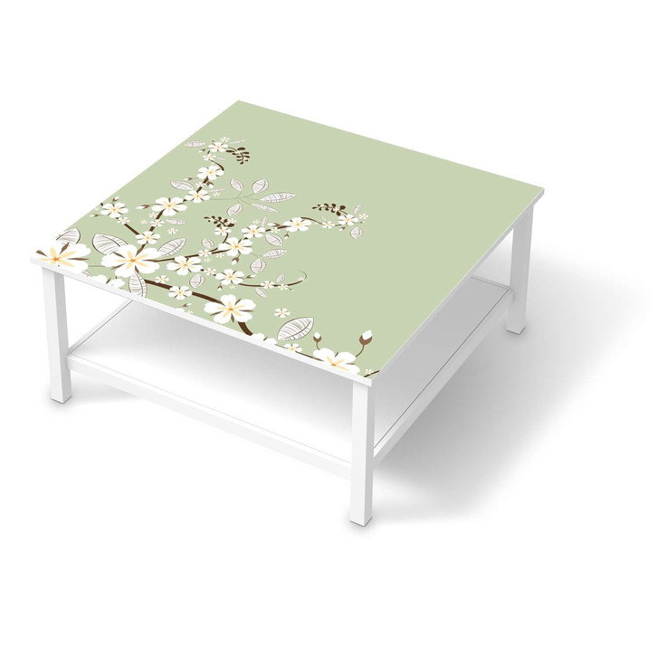 Klebefolie IKEA Hemnes Tisch 90x90cm - White Blossoms - CR109579