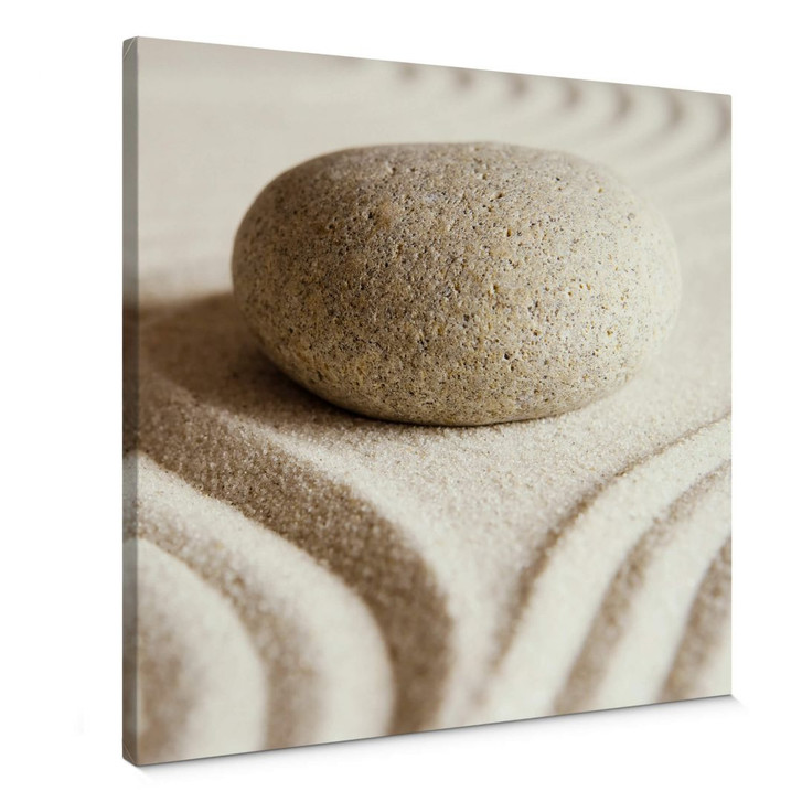 Leinwandbild Stone in Sand 1 - Quadratisch - WA307136