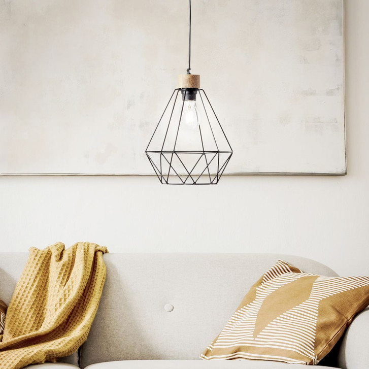 Pendelleuchte Fine, braun, 110 x 25 cm, Holz Pendellampe - WA438635