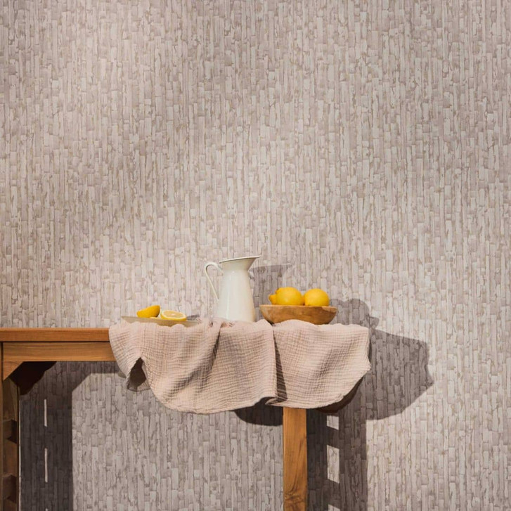 Strukturtapete vertikal Creme Violett – Vliestapete mit 3D-Effekt - WA465672