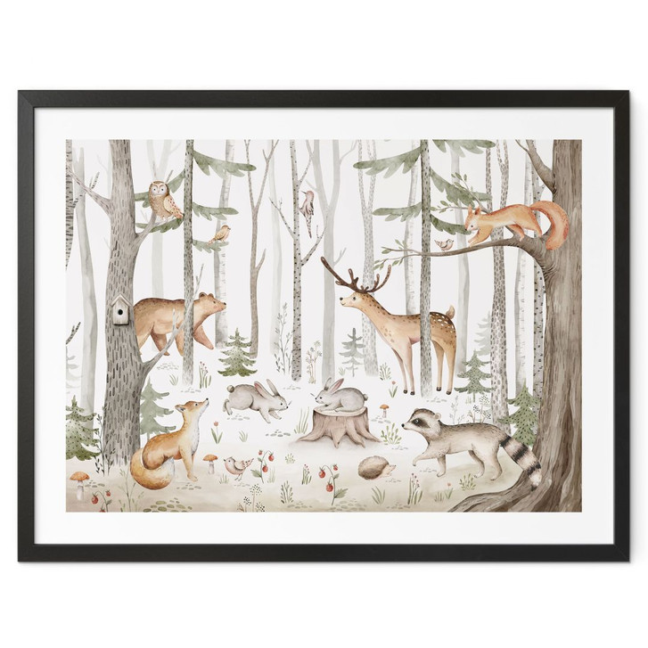 Tier-Poster für Kinder - Abenteuer mit Waldtieren - Kvilis - WA498853