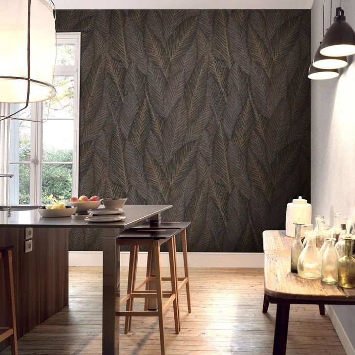 Blättertapete, Mustertapete, Vliestapete Erismann Martinique braun - WA397733