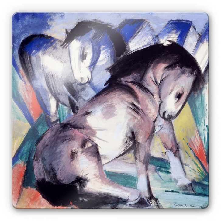 Glasbild Marc - Zwei Pferde - quadratisch - WA125264