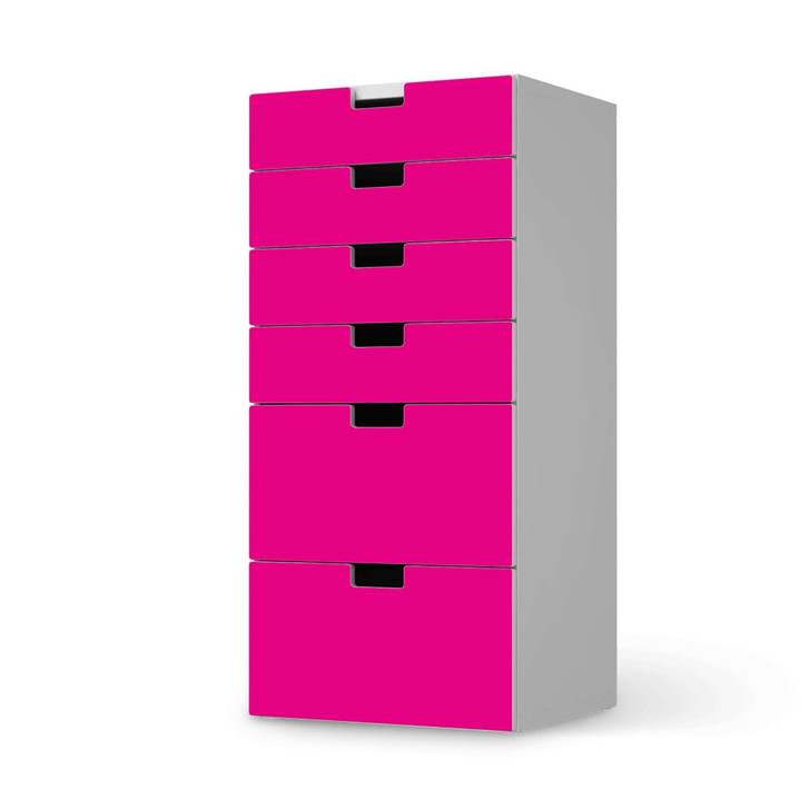 Klebefolie IKEA Stuva / Malad Kommode - 6 Schubladen - Pink Dark - CR110480