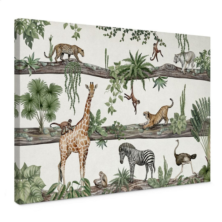 Leinwandbild Afrikanische Tiere im Dschungel - Kikki Belle - WA496689