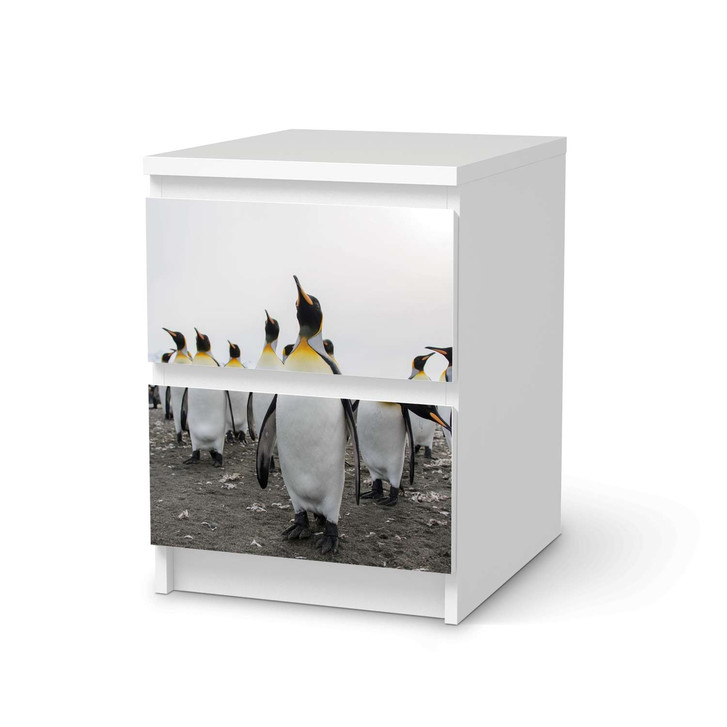 Möbelfolie IKEA Malm Kommode 2 Schubladen - Penguin Family - CR116203
