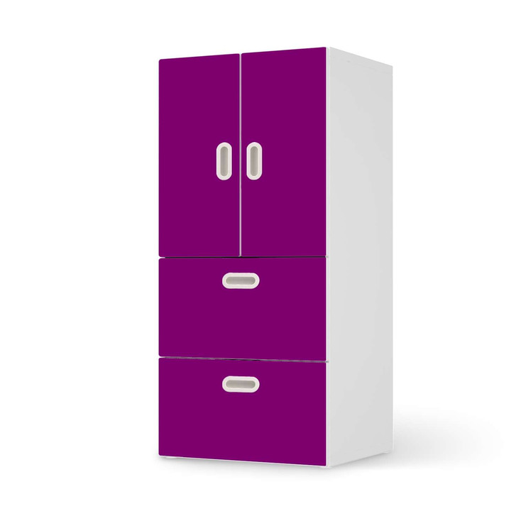 Möbelfolie IKEA Stuva / Fritids - 2 Schubladen und 2 kleine Türen - Flieder Dark - CR117447