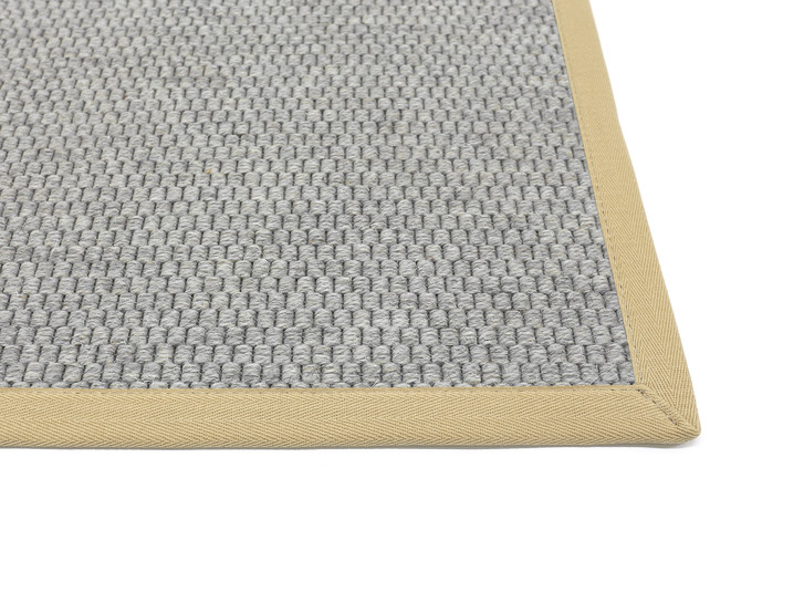 Saba Wollweb 3cm Bordürenteppich Rechteck Wunschmass in Silver - TS420291