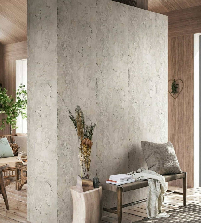 Vliestapete in Fliesen-Look als Shabby Chic grau Fliesenoptik - WA508442