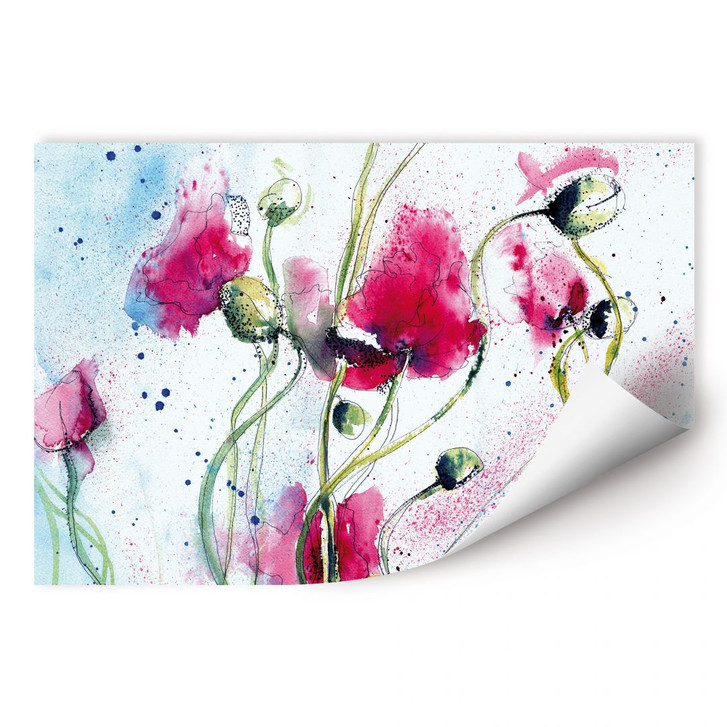 Wallprint Mohnblumen Aquarell - WA186923