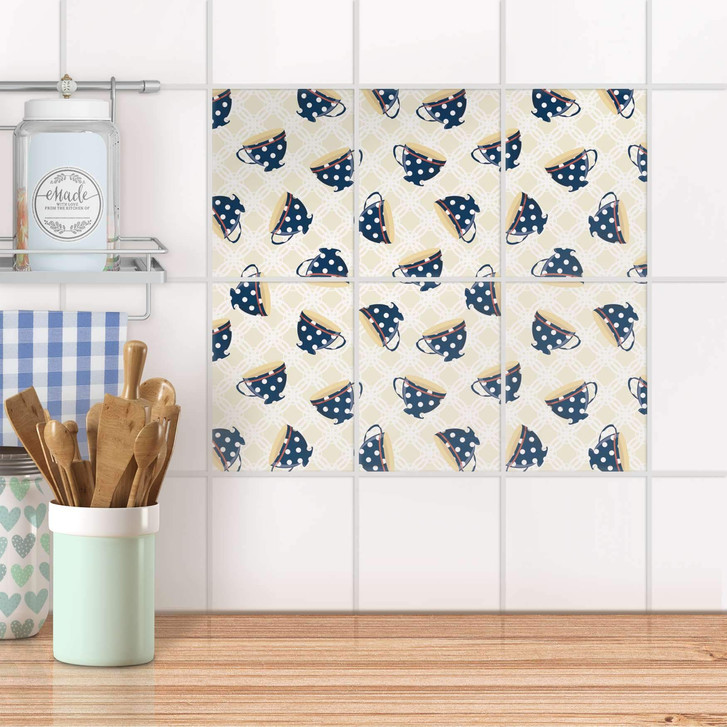 Fliesenaufkleber hoch - Teatime - 6er Set - CR100748
