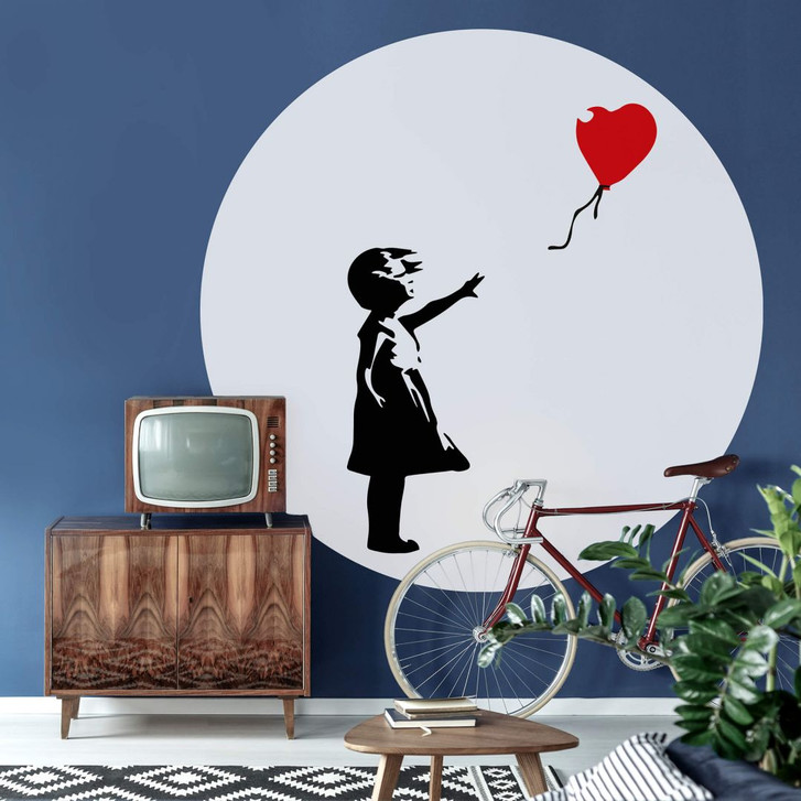 Fototapete Banksy - Girl with the red balloon - Rund - Selbstklebend/Vlies - WA290958