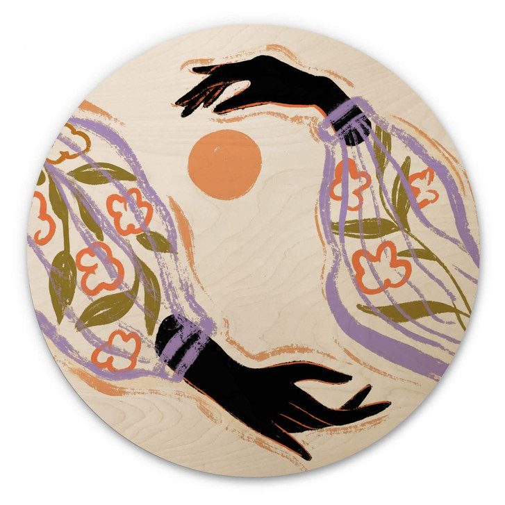 Holzbild Arty Guava - Umarme die Sonne - Rund - WA400535