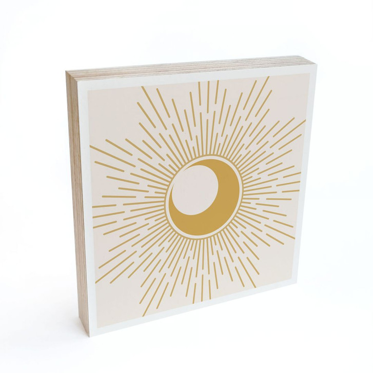 Holzbild zum Hinstellen - Goldene Sonnenstrahlen - KsanaKalpa - 15 x 15 cm - WA457849
