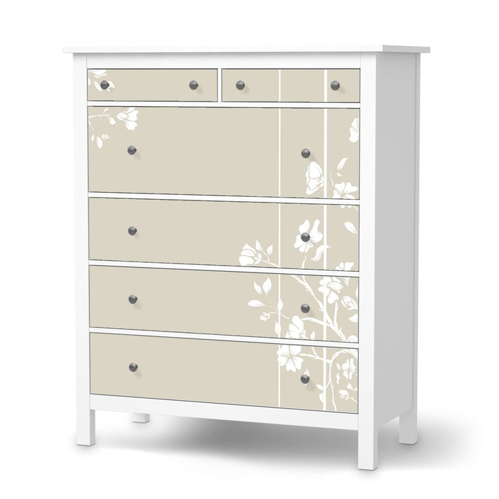 Klebefolie IKEA Hemnes Kommode 6 Schubladen - Florals Plain 3 - CR111353