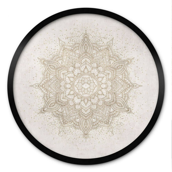 Poster Boho Ornament in Leinenoptik, Mandala - Bloomery Decor - Rund - WA473808