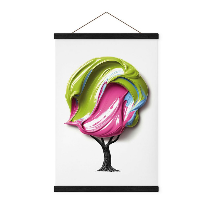 Stoffbild Baum mit bunter 3D-Krone - Mielu - WA460447