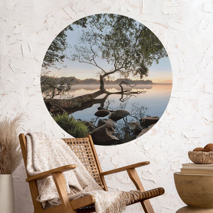 Wandtattoo Blick auf den See - Landschaft Rund - Keller - WA412503