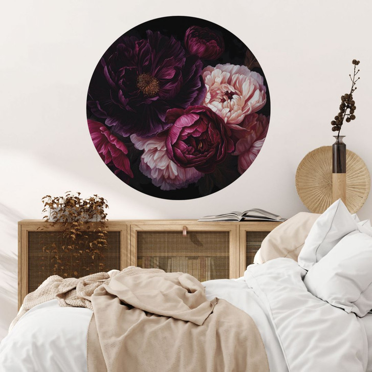 Wandtattoo Blumenstrauss mit Pfingstrosen - UN Designs - Rund - WA413131