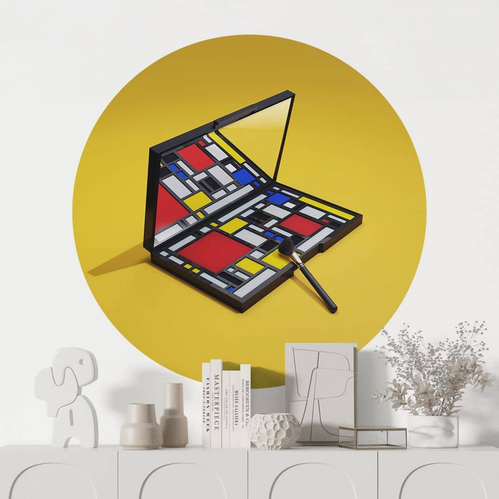 Wandtattoo Make-Up Palette im Stil von Piet Mondrian - Pozdniakov - Rund - WA417699