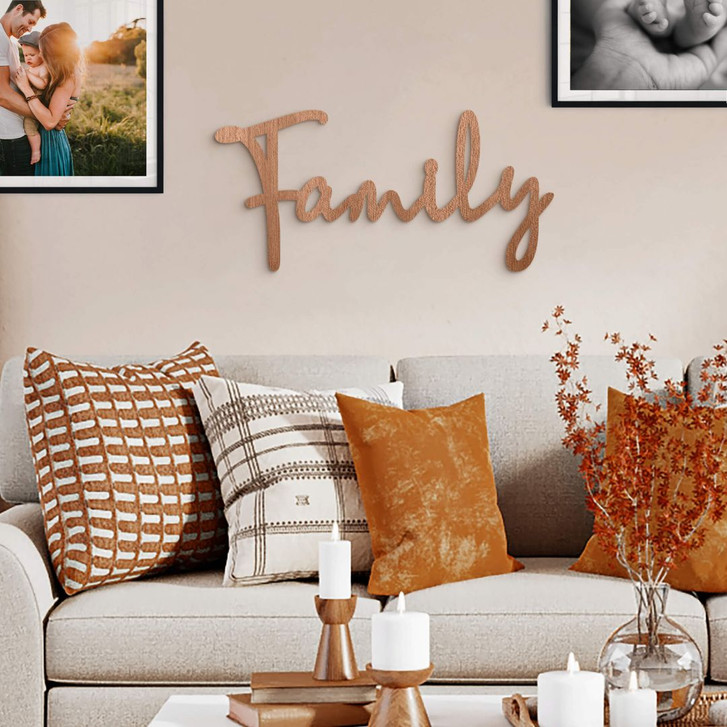3D Holz Schriftzug Family - Mahagoniholz - WA351093