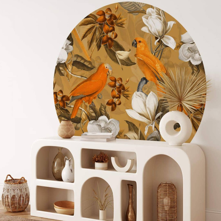 Fototapete UN Designs - Tropisch Ocker - Rund - Selbstklebend/Vlies - WA320383